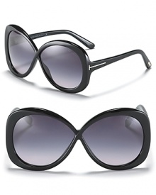 Tom Ford's iconic criss-cross frames get a modern update in a sleek silhouette with gradient lenses. Tom Ford's iconic criss-cross frames get a modern update in a sleek silhouette with gradient lenses.