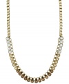 Classically chic. A chain link necklace is a must-have for any stylish jewelry collection, but BCBGeneration modernizes the look with an array of ombre glass accents. Crafted in antique gold tone mixed metal. Approximate length: 22 inches.