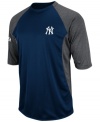 At home or on the road, show your true colors and support your favorite team with this color-blocked MLB New York Yankees shirt from Majestic.