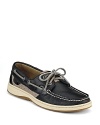 Prep-meets-nautical on the Sperry Top-Sider Bluefish boat shoes, accented with mesh trim for an unexpected contrast.