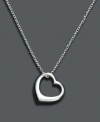 The symbol for love, recognized around the world. Unwritten necklace features a sleek, open heart design crafted in sterling silver. Approximate length: 18 inches. Approximate drop: 1/2 inch.