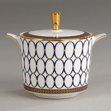 Embellished with intricate garlands, oval links and a fanciful dragon motif, this Wedgwood dinnerware evokes Europe's glorious Renaissance period. Rendered in deep blue and gold to transform any formal meal into a spectacular royal gala. Embellished with intricate garlands, oval links and a fanciful dragon motif, this Wedgwood dinnerware evokes Europe's glorious Renaissance period. Rendered in deep blue and gold to transform any formal meal into a spectacular royal gala.