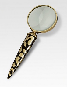 A hand-painted leopard print transforms this goldplated bass magnifying glass. 7 longImported A hand-painted leopard print transforms this goldplated bass magnifying glass. 7 longImported