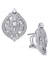 The perfect accent piece. Eliot Danori's Splendor earrings feature a Victorian-inspired design with crystal and cubic zirconia accents (1/3 ct. t.w.). Omega Clip backing set in rhodium-plated mixed metal. Approximate drop: 1 inch.