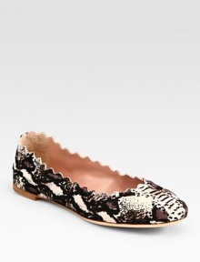 EXCLUSIVELY AT SAKS.COM. A feminine scalloped edge finishes this silhouette of snake-print pony hair. Pony hair upperLeather lining and solePadded insolePattern variesMade in ItalyOUR FIT MODEL RECOMMENDS ordering one half size up as this style runs small. EXCLUSIVELY AT SAKS.COM. A feminine scalloped edge finishes this silhouette of snake-print pony hair. Pony hair upperLeather lining and solePadded insolePattern variesMade in ItalyOUR FIT MODEL RECOMMENDS ordering one half size up as this style runs small.