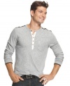 Take your t-shirt look to the next level of cool with this henley with epaulets from Kenneth Cole New York.