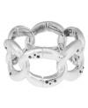 Sculpted sophistication. This stretch bracelet from Kenneth Cole New York features a link pattern accented with crystal embellishments. Crafted in silver tone mixed metal. Approximate length: 7-1/2 inches.