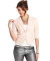 Integrate a ladylike layer into your closet this year with American Rag's short sleeve lace blazer!