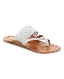 Get back to nature with the earthy yet glam Rock Steady sandals by Chinese Laundry. Braided metallic straps are balanced out by a curved leather sole. Get back to nature with the earthy yet glam Rock Steady sandals by Chinese Laundry. Braided metallic straps are balanced out by a curved leather sole.