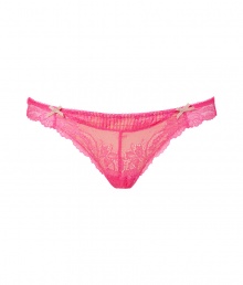 Lace-laden and ultra sweet, this thong from Elle MacPherson Intimates brings a sexy touch to any look - Lace front with double bow detailing, sheer sides - Perfect under virtually any outfit Lace-laden and ultra sweet, this thong from Elle MacPherson Intimates brings a sexy touch to any look - Lace front with double bow detailing, sheer sides - Perfect under virtually any outfit