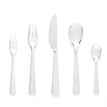 Designed by Andrée Putman, Christofle's Vertigo flatware demonstrates the artist's modern sensibility through fluid and graceful curves.