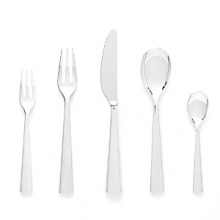 Designed by Andrée Putman, Christofle's Vertigo flatware demonstrates the artist's modern sensibility through fluid and graceful curves.