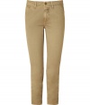 These modernized chinos from Closed bring high style to your wardrobe basics with a modern cropped cut and a slim silhouette - Classic chino cut, zip with button closure, slant pockets, belt loops, back welt pockets, cropped - Style with a silk blouse, a tailored blazer, and embellished ballet flats