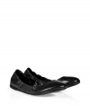 Jil Sander gives the classic ballet flat a downtown twist with rich, supple black leather and a minimalistic aesthetic - Classic ballet slipper shape, gathered elasticized sides, shiny leather - Pair with cropped trousers and a blouse or a full skirt and a featherweight tee