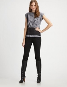 This modern wool design boasts a pleated waist and a satin-covered peplum.Boatneck Raglan cap sleeves Pleated details at waist and peplum edge 86% wool/12% angora/2% elastane Dry clean Made in ItalyModel shown is 5'11 (180cm) wearing US size 4. This modern wool design boasts a pleated waist and a satin-covered peplum.Boatneck Raglan cap sleeves Pleated details at waist and peplum edge 86% wool/12% angora/2% elastane Dry clean Made in ItalyModel shown is 5'11 (180cm) wearing US size 4.