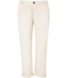 A stylish alternative to jeans, these cropped trousers from Current Elliot bring trend-right style to your daytime look - Flat front, belt loops, off-seam pockets, back welt pockets, cropped, cuffed hem - Pair with a billowy blouse, a denim jacket, and embellished ballet flats