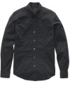With a tonal stripe, this Calvin Klein shirt is the right amount of subtle texture for the pattern-phobe.