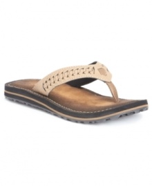 Can you hear the beach calling your name? With the Flip Plymouth sandals by Clarks, you'll be ready for warmth with supple leather, natural braiding and a a super-soft sole for added comfort. Can you hear the beach calling your name? With the Flip Plymouth sandals by Clarks, you'll be ready for warmth with supple leather, natural braiding and a a super-soft sole for added comfort.