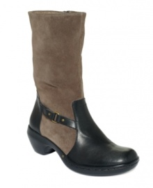 With stud and ring detail on the ankle and two different color leathers, the Corsen boots by Easy Spirt add luxurious texture to your outfit. With stud and ring detail on the ankle and two different color leathers, the Corsen boots by Easy Spirt add luxurious texture to your outfit.