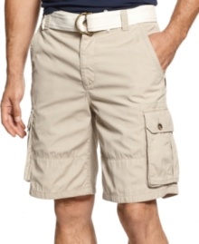 Start out on your adventure prepared and in style with these belted cargo shorts from Club Room. Start out on your adventure prepared and in style with these belted cargo shorts from Club Room.