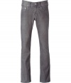 Bobby straight leg pants made ​.​.from a soft cotton blend - Cool grey corduroy - Straight cut, relaxed fit, slightly wider leg - 5 pocket cut with button closure - Signature stitching on both back hip pockets - From the L.A. star jeans label True Religion - Wear with a plaid shirt and n.d.c. boots