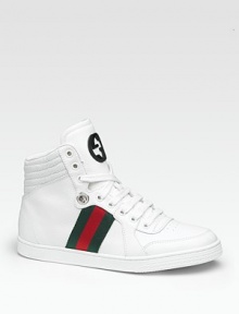 High-top leather with GG logo and signature web detail at the side.Leather lining Padded insole Rubber sole Made in Italy High-top leather with GG logo and signature web detail at the side.Leather lining Padded insole Rubber sole Made in Italy