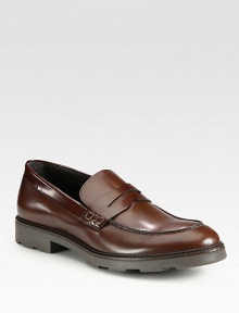 Square loafer style, artfully crafted in patent spazolato leather for a smooth, handsome finish.Leather upperLeather liningRubber soleMade in Italy Square loafer style, artfully crafted in patent spazolato leather for a smooth, handsome finish.Leather upperLeather liningRubber soleMade in Italy