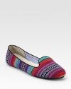 Multicolored stripes and a padded insole invigorate this soft linen classic. Linen upperLeather lining and solePadded insoleImportedOUR FIT MODEL RECOMMENDS ordering one half size up as this style runs small. 