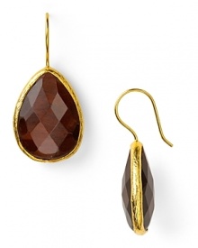 Make every look dazzle with Coralia Leets' striking tiger's eye teardrops. These 22-karat gold-rimmed earrings look effortless paired with slinky knits or something cocktail dressier. Make every look dazzle with Coralia Leets' striking tiger's eye teardrops. These 22-karat gold-rimmed earrings look effortless paired with slinky knits or something cocktail dressier.