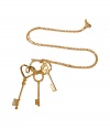 Inject a chic accent to any ensemble with this lovely key charm necklace from Salvatore Ferragamo - Gold-tone key charms on a gold-tone filigree chain - Wear with a sleek suit or skinny jeans and a silk blouse