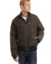 THE LOOKWindproof down bomber jacketRib-knit stand collarTwo-way front zip closureThree vertical zip pocketsLong sleeves with hand-warmer cuffsRib-knit bottom bandTwo inner security pocketsTHE FITAbout 28 from shoulder to hemTHE MATERIALShell: polyesterLining: nylonFill: 90% down/10% feathersCARE & ORIGINMachine washImported