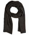 Finish cool weather looks on an understated modern note with Rag & Bones ultra hip, textural knit scarf - Contrast ribbed ends - Wrap around colorful cashmere or contemporary-cut outerwear