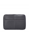 Stylish laptop case in fine shagreened leather - elegant slate grey - classic notebook case, protects from scratches and dust - functional top zipper - outstanding high quality - luxurious interior, roomy outside pocket - genius for the job, college, at leisure time