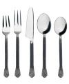 A flatware set with elements of modern, rustic and classic design, Avalon brings new, eclectic style to casual tables. Polished tines, bowls and knife blade flow into hammered charcoal handles with flat, embellished tips.
