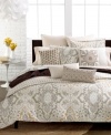 This Echo European sham is the embodiment of exotic elegance with bold geometric embroidery.