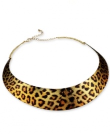 Animal attraction. Leopard print stars on this collar statement necklace from Style&co. Crafted from gold tone mixed metal, it's perfect for a night out in the urban jungle. Approximate length: 9-1/2 inches. Animal attraction. Leopard print stars on this collar statement necklace from Style&co. Crafted from gold tone mixed metal, it's perfect for a night out in the urban jungle. Approximate length: 9-1/2 inches.