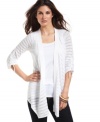 Grace Elements takes a modern approach to the classic draped cardigan, adding sheer stripes and tied three-quarter sleeves. So effortlessly chic, you can wear it with everything.