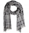 The traditional tartan scarf gets a modern update with this easy-to-style version from New York label Rag & Bone - Plaid pattern, frayed edges - Pair with straight leg jeans or corduroys, a cashmere pullover, and suede ankle boots