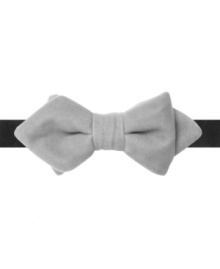 Keep it skinny for super-sized impact with this velveteen bow tie from Countess Mara.