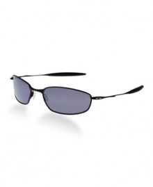 Nothing is thinner than a whisker! This durable C-5 alloy is digitally sculptured into the thinnest wire frame ever created by Oakley. With it's flexibility and adaptable fit, Whisker sunglasses combine all-day comfort with the unbeatable clarity of High Definition Optics. Optically pure Plutonite lens material filters out 100% of all UV rays and provides impact protection. Nothing is thinner than a whisker! This durable C-5 alloy is digitally sculptured into the thinnest wire frame ever created by Oakley. With it's flexibility and adaptable fit, Whisker sunglasses combine all-day comfort with the unbeatable clarity of High Definition Optics. Optically pure Plutonite lens material filters out 100% of all UV rays and provides impact protection.