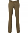 Inject a jolt of cool into casual daytime looks with Burberry Brits modern-cut khaki-green chinos - Side slit pockets, front slit pocket, buttoned back slit pockets, zip fly, button closure, belt loops - Modern straight cut - Wear with a button-down and rugged leather lace-ups