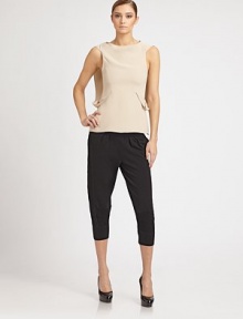 This soft, cropped style gets a hint of texture from a multi-knit waistband.Wide multi-knit waistbandRib-knit cuffsSide zip pocketsInseam, about 2957% cotton/37% nylon/6% spandexDry cleanImportedModel shown is 5'11 (180cm) wearing US size Small. This soft, cropped style gets a hint of texture from a multi-knit waistband.Wide multi-knit waistbandRib-knit cuffsSide zip pocketsInseam, about 2957% cotton/37% nylon/6% spandexDry cleanImportedModel shown is 5'11 (180cm) wearing US size Small.