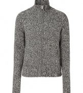 Your favorite knit gets a modern remake with Iros marled wool-mix cardigan, with just the right amount of stretch to keep its cool slim shape - Stand-up collar, long sleeves, ribbed-knit trim, hidden front zipper, side slit pockets - Pair with crisply tailored shirts and slim trousers, or with favorite tees and broken-in jeans
