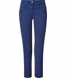 Bring chic style to your casual look with these cropped pants from Closed - Button and zip closure, belt loops, front seaming detailing, rivet-detailed back pockets, cropped fit - Style with a asymmetrical hem blouse, boyfriend blazer, and platform pumps