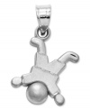 Playful and sweet, this bouncing little boy charm is crafted in 14k white gold with a satin finish. Chain not included. Approximate length: 4/5 inch. Approximate width: 3/5 inch.