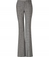 Perfect for busy days at the office, Rachel Zoes glen plaid trousers are a contemporary choice guaranteed to add a chic edge to your outfit - Side and back slit pockets, zip fly, hidden hook and bar closure - Tailored fit, flared leg - Team with button-downs and heels, or go all out and wear as a suit