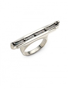 THE LOOKDeco CollectionCurved bar with dot accentsSterling silver settingTHE MEASUREMENTWidth, about 1½ORIGINImported THE LOOKDeco CollectionCurved bar with dot accentsSterling silver settingTHE MEASUREMENTWidth, about 1½ORIGINImported