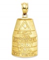 Take the marker of the Southernmost Point with you wherever you go! Carefully rendered in beautiful 14k gold, this charm reads 90 Miles to Cuba/Southernmost/Point/USA/Key West, FL and is topped with a detailed conch symbol. Chain not included. Approximate drop length: 1-1/5 inches. Approximate drop width: 3/5 inch.