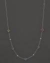 Stations of diamonds and brilliant gemstones dot a sterling silver chain. By Ippolita.