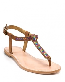 Inspired embroidery adds playful color to the down-to-earth Sedona sandal from Cynthia Vincent. Inspired embroidery adds playful color to the down-to-earth Sedona sandal from Cynthia Vincent.